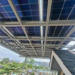 Solar canopy over the roof deck